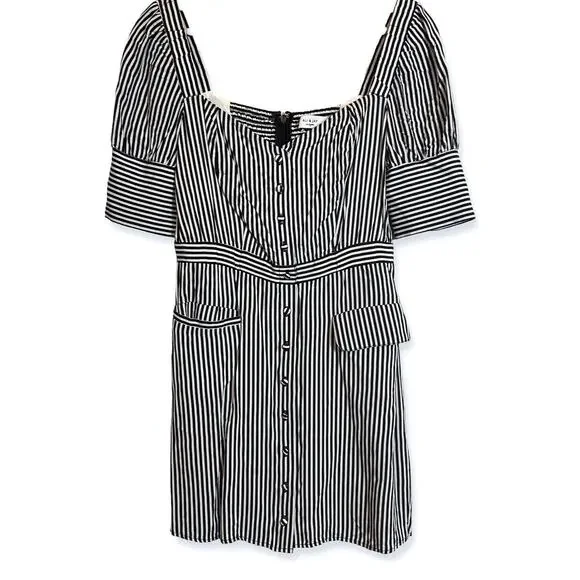 3 FOR $35! 📦 UO Ali & Jay All Aboard Striped Puff Sleeve Mini Dress Sz. S - Picture 2 of 5